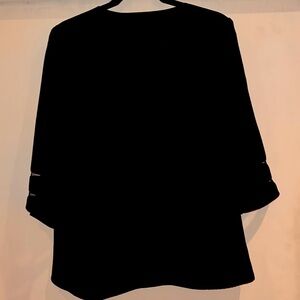 Ladies black v neck blouse with 3/4 sleeves, size XL